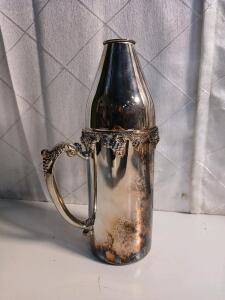 Vintage FB Rodgers Victorian Silverplated Grapevine Wine Bottle Holder W/ Handle