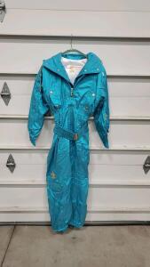 Skea One-piece Ski Suit, Size 6, Teal, Made in Colorado USA