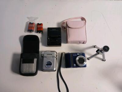(1) Kodak EasyShare Z1485 IS Compact Digital Camera (1) DXG 4x Digital Zoom Standard Definition Camcorder & More