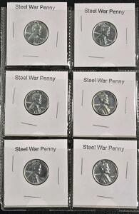 (6) 1943 Steel War Pennies
