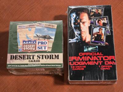 (2) FACTORY SEALED Card Pack Boxes - 1991 Terminator T2 & Desert Storm Pro Set