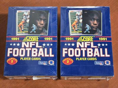 (2) FACTORY SEALED 1991 Score NFL Player Card Pack Boxes - Series 2