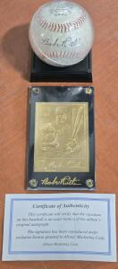 Replica Signed Babe Ruth Baseball & 22k Gold Plated Card