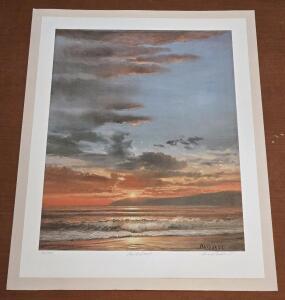 Vintage Limited-Edition Art Print "Point Dume" by Violet Parkhurst - 21" x 28"