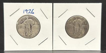(2) Standing Liberty Quarters, US Coin, 90% Silver