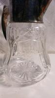 Vintage Western Germany Silverplated And Cut Crystal Wine Pitcher - 7