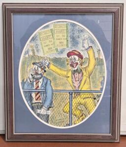 Vintage Clown Art Painting Print by George Crionas - 15" x 19"