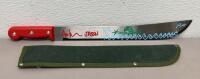 Ari Lehman (Jason Of Friday The 13th) Autographed With Custom Artwork 16" Steel Machete, Beckett Authenticated