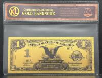 24k Gold-Plated One Silver Dollar Certificate Replica, COA KL/2016/C0520