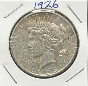 1926 Peace Dollar, Silver, No Mint Mark, United States