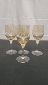 Amber Tint Glass Wine Glasses Set of 4, 10 oz Capacity