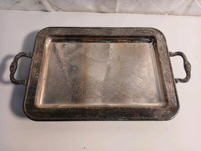 Vintage Leonard Silver Butler Tray -17"L x10"W