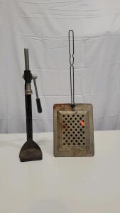 Vintage Over the Fire Popcorn Popper and Vintage Wine Bottle Opener