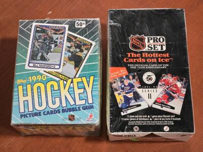 (2) FACTORY SEALED NHL Card Pack Boxes - 1990 Topps & 1991-92 Pro Set Series II