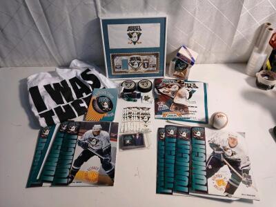 (6) The Mighty Ducks Tonight Magazines (1) "I Was There" Mighty Ducks Sold Out 1993 T-Shirt (1) 1993 Might Ducks Commemorative Ticket & More