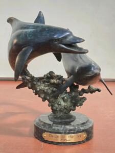 "Dance of the Sea" by J. Wyatt - Bronze & Marble Sculpture - 8&frac12;"H