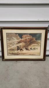 Framed Art Print by Phil Starke, 561/1000, Western Riders, 30"x24"