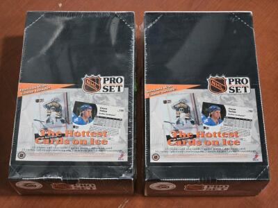(2) FACTORY SEALED 1991 NHL Pro Set Player Card Pack Boxes