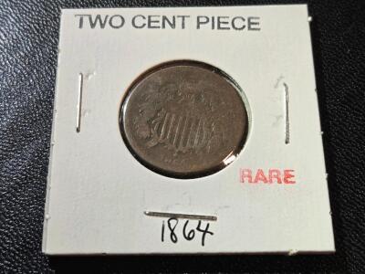 RARE 1864 Two Cent Piece