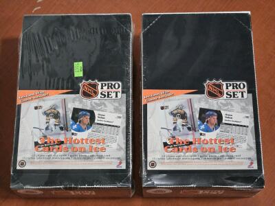 (2) FACTORY SEALED 1991 NHL Pro Set Player Card Pack Boxes