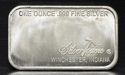 SilverTowne 1 Ounce .999 Fine Silver Bullion Bar, Prospector Design