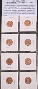 (8) US Treasury Commemorative Medallion Coins