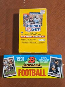 (2) FACTORY SEALED NFL Player Card Boxes - 1990 Pro Set Series II & 1991 Bowman