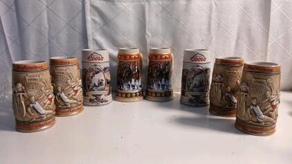 (8) Assorted Budweiser And Coors Light Collectable Beer Mug