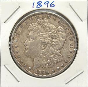 1896 Morgan Silver Dollar Coin, United States, Historical Currency