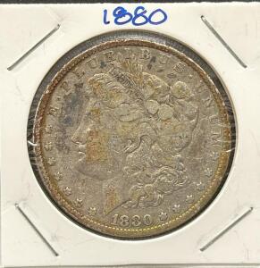 1880 Morgan Dollar, 90% Silver, Lady Liberty Design