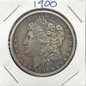 1900 Morgan Silver Dollar, U.S. Mint, Philadelphia, 90% Silver