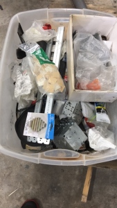 Large Bin Of Electrical Parts And Supplies