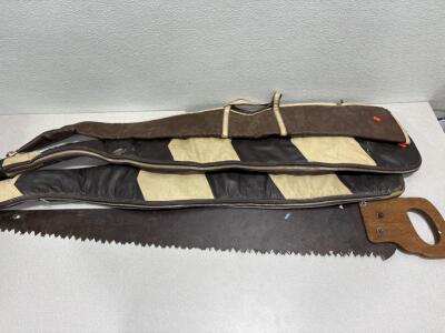 Vintage one-man crosscut saw (3) gun cases