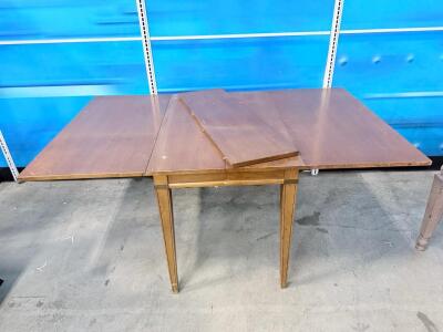 Folding Drop Leaf Dining Table, Wood, 60" Extended, Brown Approx. 30" W x 30" D x 29"