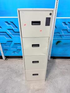 4-Drawer Vertical Metal Filing Cabinet, Beige, 52"x15"x25"