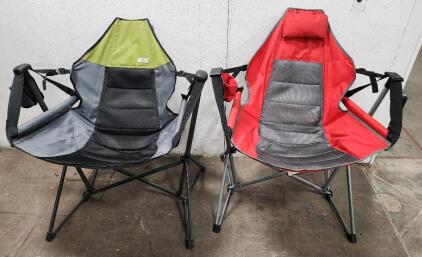 (1) RIO Swinging Lounging Hammock Chair (1) Member's Mark Swing Lounger Camp Chair