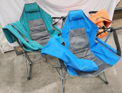 (3) Camp & Go Soft Arm Quad Rocker Outdoor Folding Hammock Chair