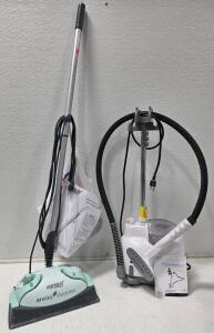 (1) Eureka EnviroSteamer Steam Cleaner (1) Homemedics Home Touch Clothes Steamer