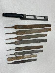 (8)Collection of files-Surform shaver tool or rasp.
