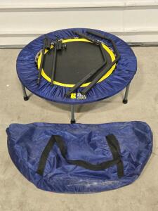 Urban Rebounding Folding Exercise Trampoline w/ Handlebar & Carry Bag