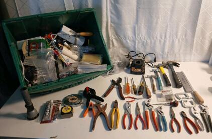 Assortment Of Pliers, Screwdrivers And More