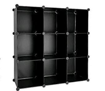 (1) Kootek 9-Piece Multifunctional Storage Cube Set, Black