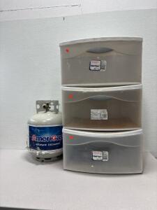 (15) pound AmeriGas Propane Tank (3) Drawer clear view set