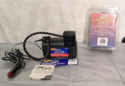(1) Pro-Tech 12V Air Compressor & (1) Kats Magnetic Small Engine Block Heater
