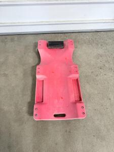 Pink Mechanic's Creeper, 6 Wheels, Integrated Tool Trays, Headrest