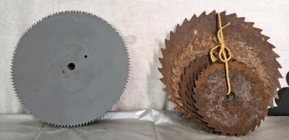 (1) New 19" Circular Saw Blade & (5) Used Large Circular Saw Blades