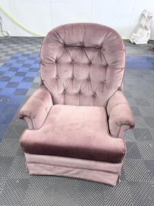 Light Purple Velvet-Like Recliner Chair, Tufted Back, Traditional Design approximately 36 x 38 x 40 inches (91 x 97 x 102 cm)