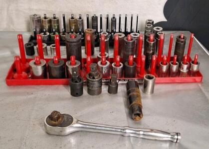 (1) 1/2" Ratchet & Assorted 1/2" & 3/8" Sockets & Adapters