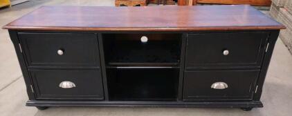 TV Stand W422-21, Black/Brown, 4 Drawers, 534101248993-62 x 20 x 25 inches