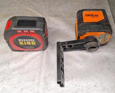 (1) Measure King 3-In-1 Digital Tape Measure & (1) Tack Life SC-LOI Laser Level
